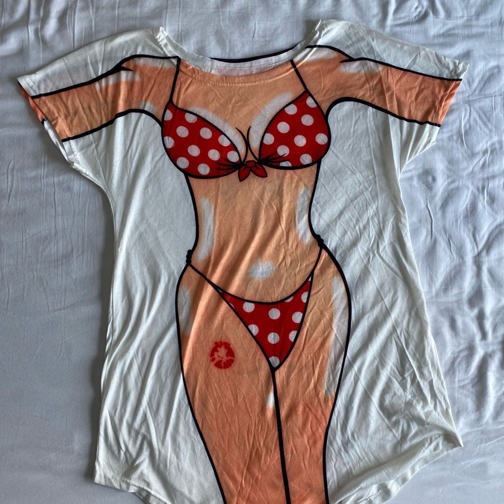Polka Dot Bikini Graphic Swimsuit Cover